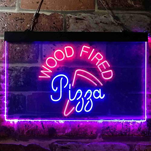 Wood Fired Pizza Dual LED Neon Light Sign1